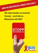 Plakat Grenzen überwinden rote Karte mit der Aufschrift Stopp