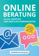 Illustrationen einer Chatblase und Email. Titel "Onlineberatung zu HIV, Hepatitis und Geschlechtskrankheiten""