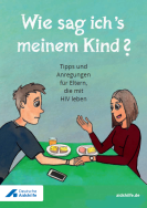 Comiczeichung von Mutter und Sohn beim Abendessen am Tisch. Titel "Wie sag ich's meinem Kind?"