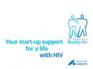 Weißer Hintergrund. Symbol des Buddy-Projektes.