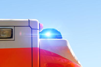 Bildauschnitt Krankenwagen mit Blaulicht