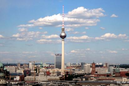 Panorama von Berlin, in der Mitte der Fernsehturm